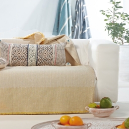 Ριχτάρι Michelle 03 Yellow Kentia Πολυθρόνα 170x180cm Βαμβάκι-Πολυέστερ