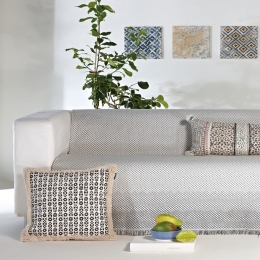 Ριχτάρι Olive 22 Grey Kentia Πολυθρόνα 170x180cm Βαμβάκι-Πολυέστερ