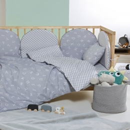Σεντόνια Βρεφικά Cody (Σετ 2τμχ) Grey Kentia Λίκνου 60x120cm 100% Βαμβάκι