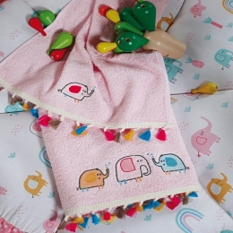 Πετσέτες Βρεφικές Fanty (Σετ 2τμχ) Pink Kentia Σετ Πετσέτες 70x125cm 100% Βαμβάκι