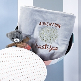 Κουβέρτα Βρεφική Willow Velour Fleece Grey Kentia Αγκαλιάς 80x110cm Πολυέστερ