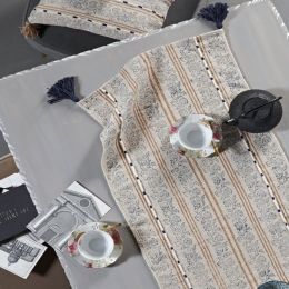 Runner Casa 228 Grey-Beige Kentia 45X150 100% Βαμβάκι