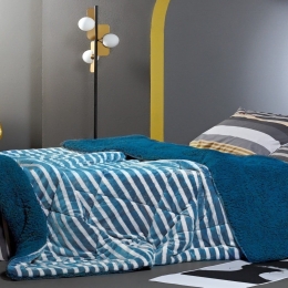 Κουβερτοπάπλωμα Charlotte 07 Flannel Fleece Petrol Kentia King Size 260x230cm Silicon Fiber