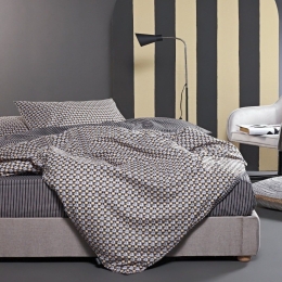 Σεντόνια Charly 15 (Σετ 4τμχ) Grey-Beige Kentia Υπέρδιπλο 240x270cm 100% Βαμβάκι