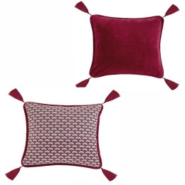 Μαξιλάρι Διακοσμητικό (Με Γέμιση) Darel Bordeaux Kentia 50X50 Βαμβάκι-Πολυέστερ
