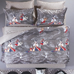 Σεντόνια Geisha 30 (Σετ 4τμχ) Dark Grey Kentia Υπέρδιπλο 240x270cm 100% Βαμβακοσατέν