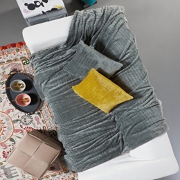 Ριχτάρι Harlow 22 Fleece Grey Kentia Τριθέσιο 180x280cm Πολυέστερ