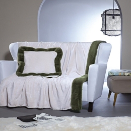 Ριχτάρι Harry 10 Fleece Ecru -Green Kentia Τριθέσιο 180x280cm Πολυέστερ