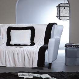 Ριχτάρι Harry 30 Fleece Ecru -Black Kentia Πολυθρόνα 135x180cm Πολυέστερ