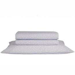 Σεντόνι Leyla 15 Με Λάστιχο Grey Kentia Μονό 100x200cm 100% Βαμβάκι