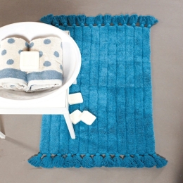 Πατάκι Μπάνιου Nova 01 Blue Kentia 50X60 100% Βαμβάκι