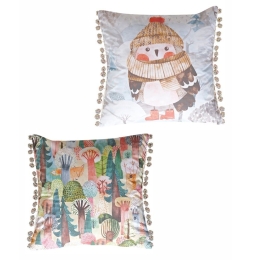 Μαξιλαροθήκη Διακοσμητική Παιδική Carol Double Face Multi Kentia 45X45 Βαμβάκι-Πολυέστερ