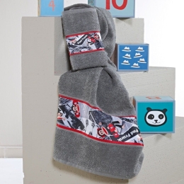 Πετσέτες Παιδικές Paul Frank 37 (Σετ 2τμχ) Grey Kentia Σετ Πετσέτες 70x125cm 100% Βαμβάκι