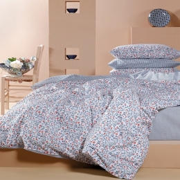 Κουβερλί Erika 33 Blue-Terracotta Kentia Υπέρδιπλο 220x240cm 100% Βαμβάκι