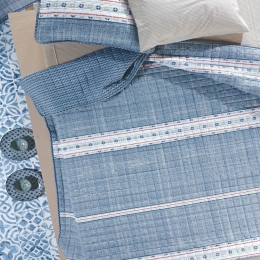 Κουβερλί Smith 01 Beige-Blue Kentia Υπέρδιπλο 240x220cm Microfiber-Polyester