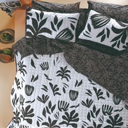 Μαξιλαροθήκες Yara (Σετ 2τμχ) Black-Grey Kentia 52X72 Microfiber-Polyester