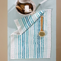 Πατάκι Μπάνιου Peyton 19 Ecru-Turquoise Kentia 70Χ110 100% Βαμβάκι
