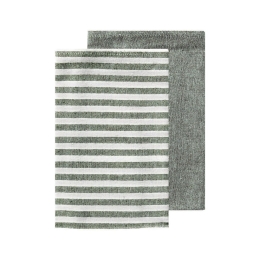 Πετσέτες Κουζίνας Arancia 10 (Σετ 2τμχ) Green-White Kentia 40x60cm 100% Βαμβάκι