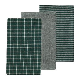 Πετσέτες Κουζίνας Pera 10 (Σετ 3τμχ) Green Kentia 40x60cm 100% Βαμβάκι