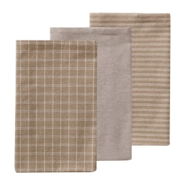 Πετσέτες Κουζίνας Pera 26 (Σετ 3τμχ) Beige Kentia 40x60cm 100% Βαμβάκι