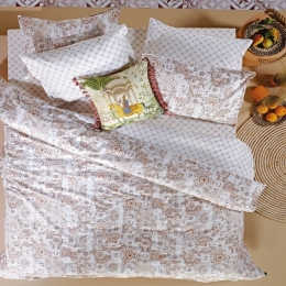 Σεντόνια Anubis 26 (Σετ 4τμχ) Beige-Brown-Terracotta Kentia King Size 270x270cm 100% Βαμβακερό Περκάλι