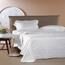 Σεντόνια Carlota (Σετ 4τμχ) White Kentia Υπέρδιπλο 240x270cm 100% Βαμβακοσατέν