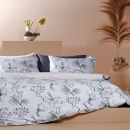 Σεντόνια Fabiano 22 (Σετ 4τμχ) Beige-Green-Grey Kentia Υπέρδιπλο 240x270cm 100% Βαμβακοσατέν
