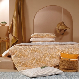 Σεντόνια Renee 11 (Σετ 3τμχ) Mustard-Ecru Kentia Ημίδιπλο 190x270cm 100% Βαμβάκι