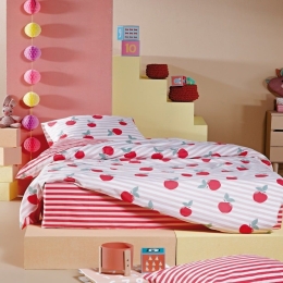 Σεντόνια Παιδικά Crisp (Σετ 3τμχ) Red-Pink-Green Kentia Μονό 160x270cm 100% Βαμβάκι