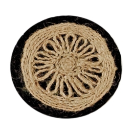 Σουβέρ Coaster 234 (Σετ 4τμχ) Beige-Black Kentia Jute