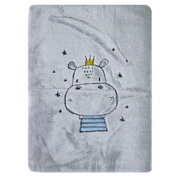 Κουβέρτα Βρεφική Melvin Velour Fleece Grey Kentia Κούνιας 100x140cm Πολυέστερ