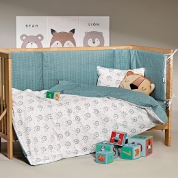 Πάντα Κούνιας Sarabi Green Kentia 200x40cm 100% Βαμβάκι