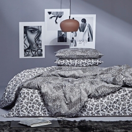 Παπλωματοθήκη Gordon 30 (Σετ 2τμχ) Dark Grey-White Kentia Μονό 160x240cm 100% Βαμβάκι