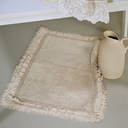Πατάκι Μπάνιου Rafla 12 Beige Kentia 60Χ90 60x90cm 100% Βαμβάκι