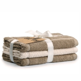 Πετσέτες Brody 04 (Σετ 3τμχ) Brown-Beige Kentia Προσώπου 50x90cm 100% Βαμβάκι