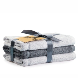 Πετσέτες Brody 22 (Σετ 3τμχ) Grey Kentia Προσώπου 50x90cm 100% Βαμβάκι