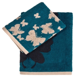 Πετσέτες Ione 01 (Σετ 2τμχ) Blue Kentia Προσώπου 50x90cm 100% Βαμβάκι