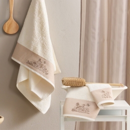 Πετσέτες Talia (Σετ 3τμχ) Beige Kentia Σετ Πετσέτες 70x140cm 100% Βαμβάκι