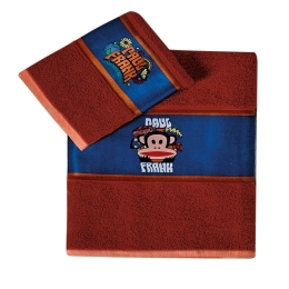 Πετσέτες Παιδικές Paul Frank 47 (Σετ 2τμχ) Bordo Kentia Σετ Πετσέτες 70x125cm 100% Βαμβάκι