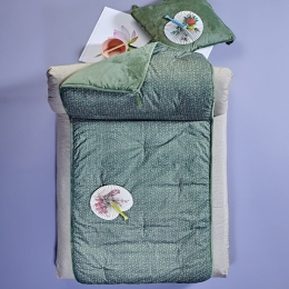Futon Olia 02 Green Kentia Διθέσιο 75x160cm Βαμβάκι-Πολυέστερ
