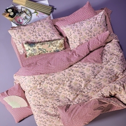 Σεντόνια Clementine 18 (Σετ 4τμχ) Pink-Beige-Old Rose-Green Kentia Υπέρδιπλο 240x270cm 100% Βαμβάκι