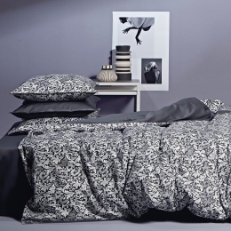 Σεντόνια Fazel 22 (Σετ 4τμχ) Dark Grey-Silver Kentia King Size 270x270cm 100% Βαμβακοσατέν