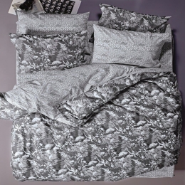 Σεντόνια Hope 24 (Σετ 4τμχ) Grey-White Kentia Υπέρδιπλο 240x270cm 100% Βαμβάκι
