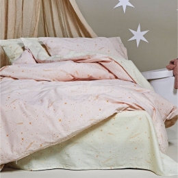 Σεντόνια Παιδικά Lupus 14 (Σετ 3τμχ) Pink-White-Golden Kentia Μονό 160x255cm 100% Βαμβάκι