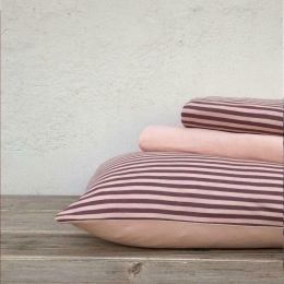 Σεντόνια Με Λάστιχο Suave Σετ 4τμχ Dark Pink Nima Υπέρδιπλo 100% Βαμβάκι