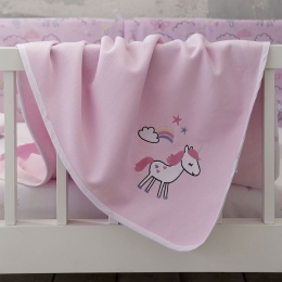 Κουβέρτα Βρεφική 4 Εποχών Magic Kingdom Pink Nima Αγκαλιάς 80x110cm Βαμβάκι-Πολυέστερ