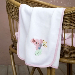 Κουβέρτα Βρεφική 4 Εποχών Sweetland White-Pink Nima Κούνιας 110x140cm Βαμβάκι-Πολυέστερ