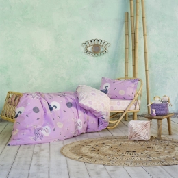 Κουβερλί Παιδικό Pink Swan Lila Nima Μονό 160x240cm 100% Βαμβάκι