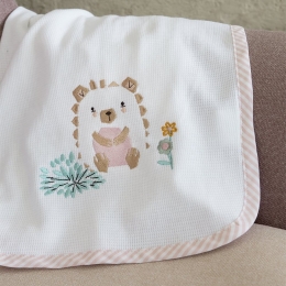 Κουβέρτα Βρεφική Πικέ Hello Baby Pink Nima Αγκαλιάς 80x110cm 100% Βαμβάκι