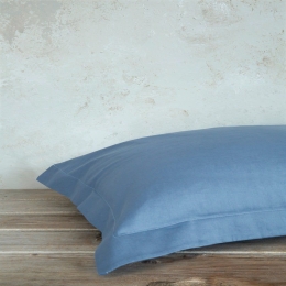 Μαξιλαροθήκες Superior Satin Oxford 3 Πλευρών (Σετ 2τμχ) Denim Blue Nima 52X72 52x72cm 100% Βαμβακοσατέν